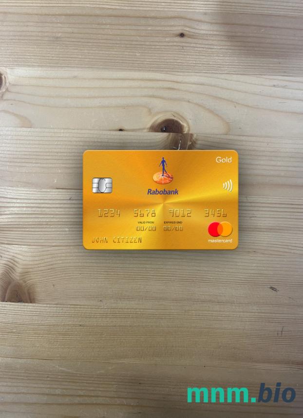 Netherlands Rabobank mastercard gold wygląd fotograficzny skan PSD + zdjęcie